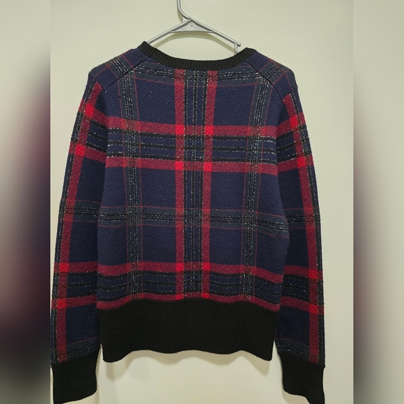 Navy and Red Plaid Sweater - Picture 2 of 10